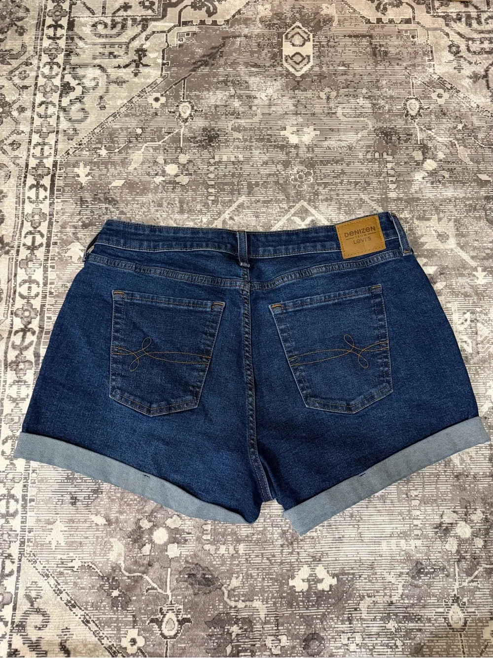 Levi's Dark Blue Cuffed Denim Shorts